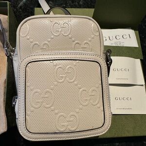 Gucci White Leather Crossbody Mini Bag (unisex) Special Order*